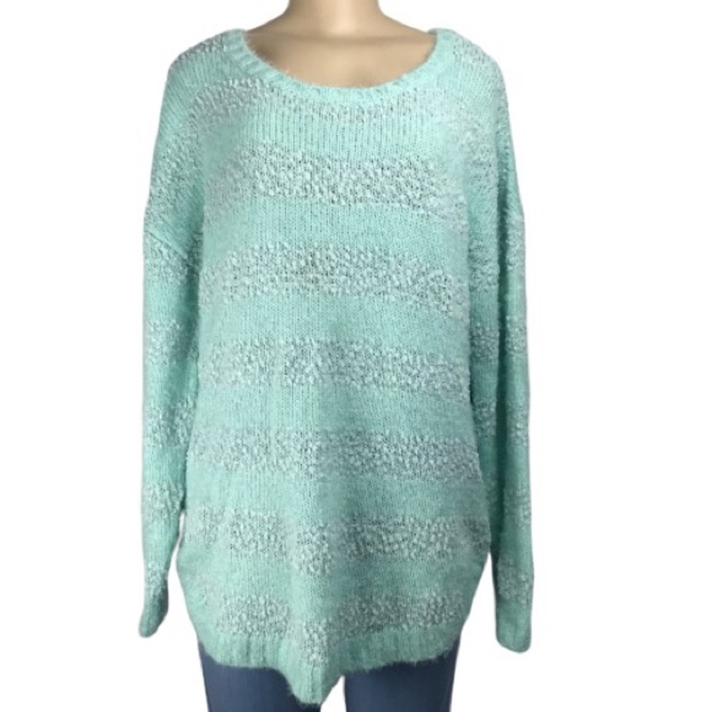 New Directions ND aquamarine stripped sweater XL